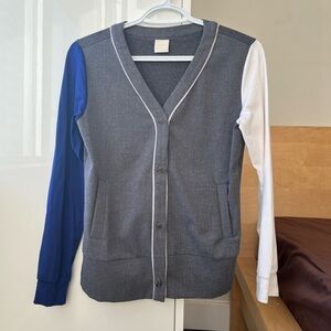 Na.mu Colourblock Cotton Blend V-neck Cardigan - Small